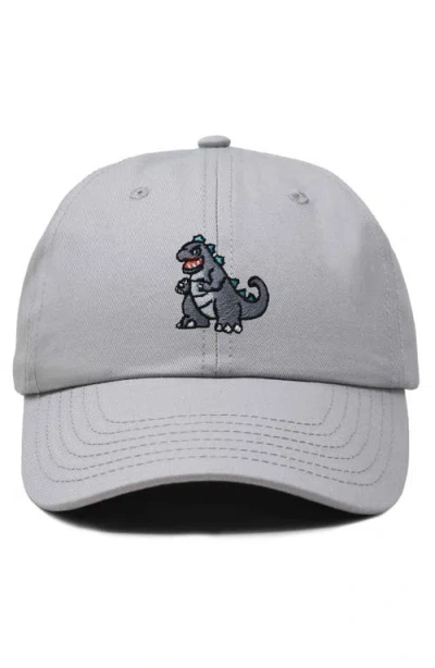 Dalix Giant Lizard Embroidered Dad Hat In Gray