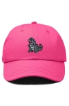 Dalix Giant Lizard Embroidered Dad Hat In Hot Pink