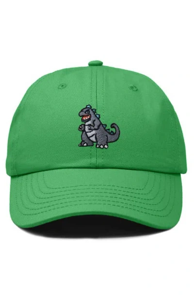 Dalix Giant Lizard Embroidered Dad Hat In Kelly Green