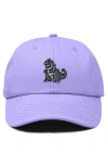 Dalix Giant Lizard Embroidered Dad Hat In Lavender
