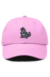 Dalix Giant Lizard Embroidered Dad Hat In Light Pink