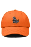Dalix Giant Lizard Embroidered Dad Hat In Orange