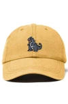 Dalix Giant Lizard Embroidered Dad Hat In Washed Gold