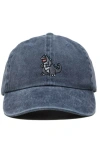 Dalix Giant Lizard Embroidered Dad Hat In Washed Navy Blue