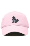 Dalix Giant Lizard Embroidered Dad Hat In Washed Pink