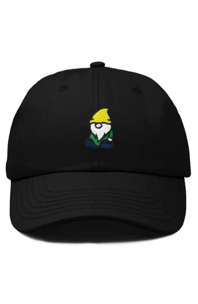 Dalix Gnome Embroidered Dad Hat In Black