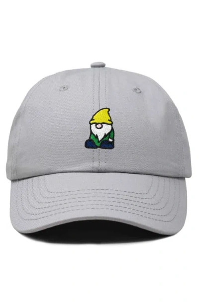 Dalix Gnome Embroidered Dad Hat In Gray