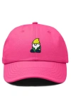 Dalix Gnome Embroidered Dad Hat In Hot Pink
