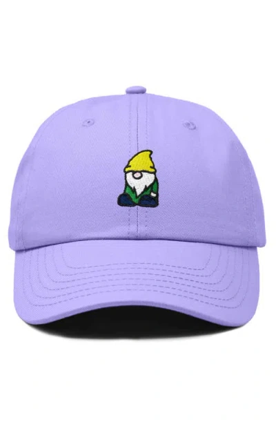 Dalix Gnome Embroidered Dad Hat In Lavender