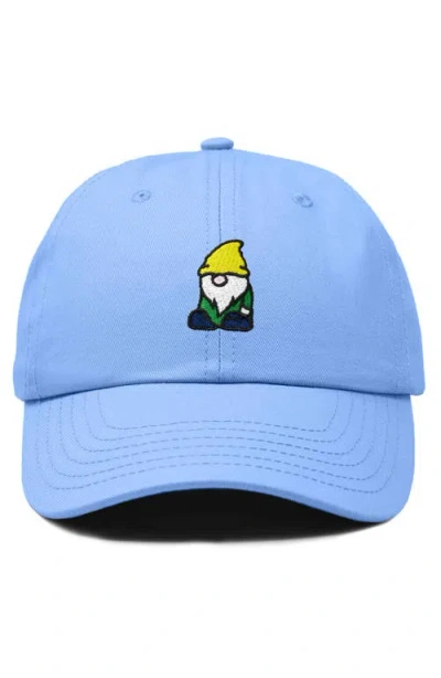 Dalix Gnome Embroidered Dad Hat In Light Blue
