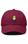 Dalix Gnome Embroidered Dad Hat In Maroon