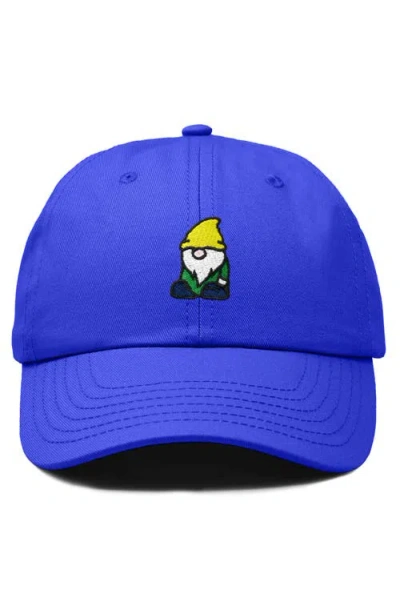 Dalix Gnome Embroidered Dad Hat In Royal Blue