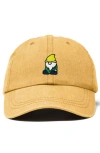 Dalix Gnome Embroidered Dad Hat In Washed Gold