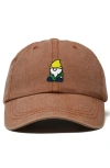 Dalix Gnome Embroidered Dad Hat In Washed Orange