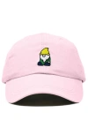 Dalix Gnome Embroidered Dad Hat In Washed Pink
