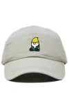 Dalix Gnome Embroidered Dad Hat In Washed Stone White