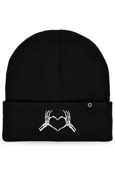 Dalix Heart Of Bones Beanie In Asphalt Gray