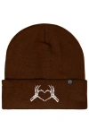 Dalix Heart Of Bones Beanie In Brown