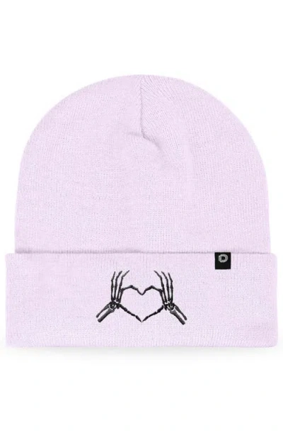 Dalix Heart Of Bones Beanie In Lavender