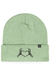 Dalix Heart Of Bones Beanie In Light Green