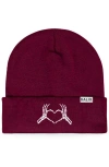 Dalix Heart Of Bones Beanie In Maroon