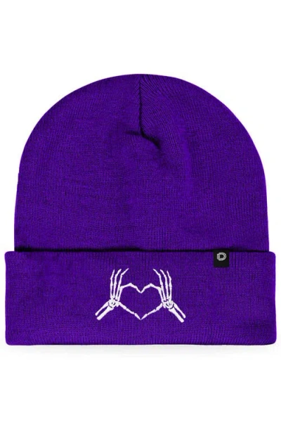 Dalix Heart Of Bones Beanie In Purple