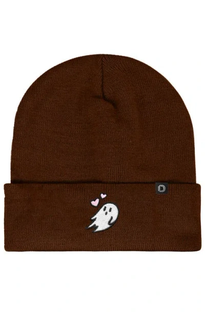 Dalix Heartly Ghost Beanie In Brown