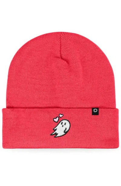 Dalix Heartly Ghost Beanie In Neon Pink