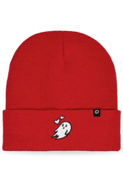 Dalix Heartly Ghost Beanie In Red