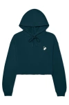 Dalix Heartly Ghost Cropped Hoodie In Atlantic Green