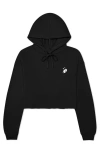 Dalix Heartly Ghost Cropped Hoodie In Black