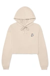 Dalix Heartly Ghost Cropped Hoodie In Heather Dust