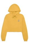 Dalix Heartly Ghost Cropped Hoodie In Heather Mustard