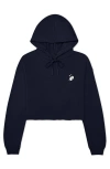 Dalix Heartly Ghost Cropped Hoodie In Navy