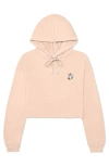 Dalix Heartly Ghost Cropped Hoodie In Peach