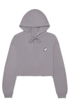 Dalix Heartly Ghost Cropped Hoodie In Storm