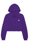 Dalix Heartly Ghost Cropped Hoodie In Team Purple