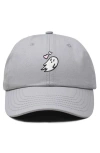 Dalix Heartly Ghost Embroidered Cap In Gray