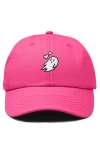Dalix Heartly Ghost Embroidered Cap In Hot Pink