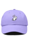 Dalix Heartly Ghost Embroidered Cap In Lavender