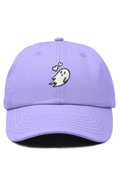 Dalix Heartly Ghost Embroidered Cap In Lavender