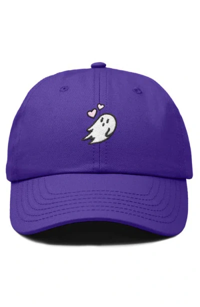 Dalix Heartly Ghost Embroidered Cap In Purple