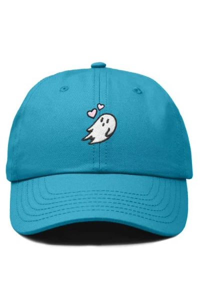 Dalix Heartly Ghost Embroidered Cap In Teal
