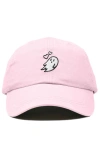 Dalix Heartly Ghost Embroidered Cap In Washed Pink