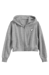 Dalix Heartly Ghost Fleece Zip Hoodie In Athletic Heather