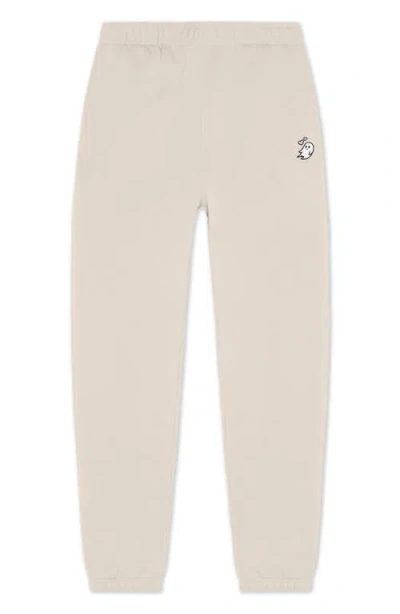 Dalix Heartly Ghost Midweight Relaxed Fleece Track Pants In Brown