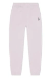 Dalix Heartly Ghost Midweight Relaxed Fleece Track Pants In Pink