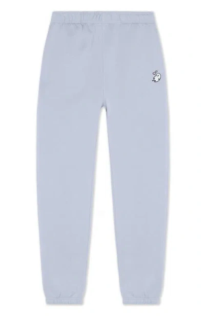 Dalix Heartly Ghost Midweight Relaxed Fleece Track Pants In White