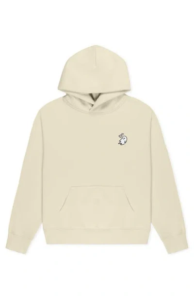 Dalix Heartly Ghost Relaxed Midweight Fleece Pullover Hoodie In Yellow