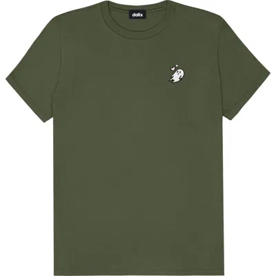 Dalix Heartly Ghost Tee In Military Green